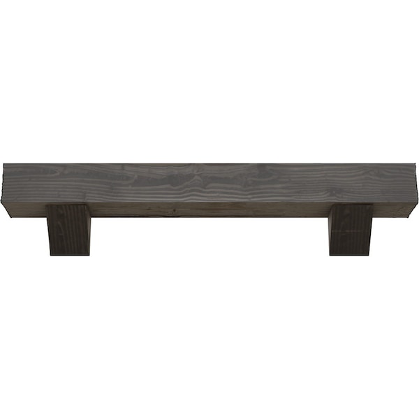 Kit W/ Breckinridge Corbels, Aged Cedar, 4H  X 4D X 48W Sandblasted Faux Wood Fireplace ManteL